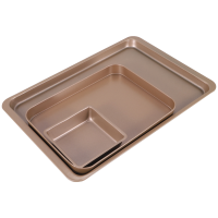 Baking Tray Set, Nonstick Cookie Pan Set Professional Baking Sheet, Bakeware Rectangular Cake Pan for Oven 3-Pieces