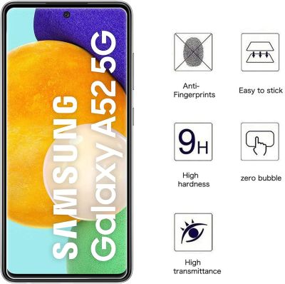 【มาแรง】 Samsung Galaxy กระจกนิรภัยสำหรับคลุมทั้งหมด A52s 5ก. ปกป้องหน้าจอฟิล์มป้องกัน A52