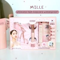 MILLE Ultimate lash mascara waterproof Set มิลเล่ เซ็ตมาสคาร่ากันน้ำ + ที่ดัดขนตา