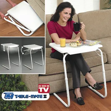 Adjustable TV Tray Table - TV Dinner Tray on Bed & Sofa, Comfortable  Folding Table with 6 Height & 3 Tilt Angle Adjustments, Laptop Table with