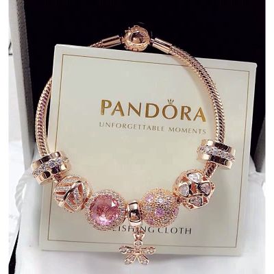 ของขวัญของแท้Pandora_Pandora_Braceletจี้เดซี่สร้อยข้อมือชุดกล่องของขวัญ