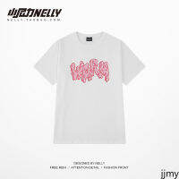 Trendy Brand Dissolve Short Sleeve Pink Letters Oversize Loose Hip Hop Instagram Niche Full Shoulder Couple Half Sleeve Tee