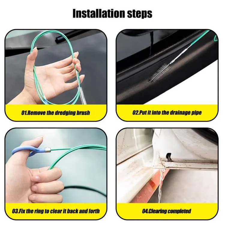 Drain Brush Cleaner Rotating Drain Dredging Tool Hose Pipe Cleaner  Multifunctional Auto Sunroof Drain Cleaning Tool Reusable
