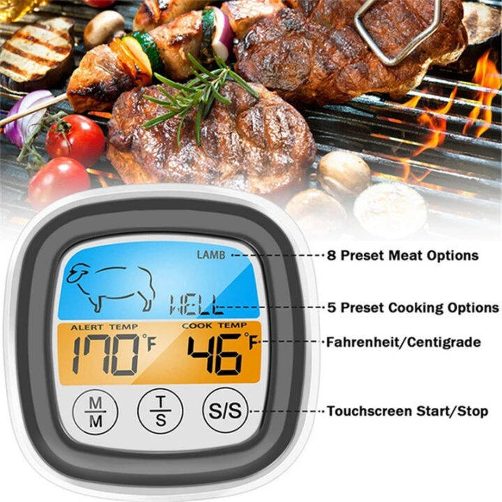 เครื่องวัดอุณหภูมิเตาอบเครื่องวัดอุณหภูมิในครัว-core-temperature-probe-digital-alarm-meat-lcd-digital-food-cooking