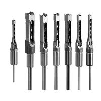 7Pcs Square Hole Drill Bit, Mortising Chisel Set 1/2-Inch, 1/4-Inch, 3/4Inch, 3/8-Inch, 5/8-Inch, 5/16-Inch, 9/16-Inch Replacement Spare Parts Accessories