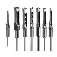 7Pcs Square Hole Drill Bit, Mortising Chisel Set 1/2-Inch, 1/4-Inch, 3/4Inch, 3/8-Inch, 5/8-Inch, 5/16-Inch, 9/16-Inch