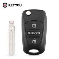 KEYYOU สำหรับรถฮุนได Kia K2 K5 Picanto,คีย์พับได้3ปุ่มเคสเปล่ากรอบรีโมกุญแจแบบพลิกที่เปลี่ยนฝาครอบ