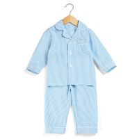 boys pajamas cotton spring and summer toddler seersucker kids pajamas long sleeve stripe boutique home sleepwear pajamas kids