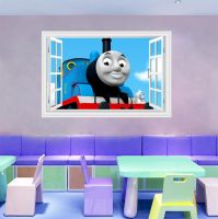 Thomas And Friends ถังเครื่องยนต์ที่ถอดออกได้สติกเกอร์ติดผนังสติ๊กเกอร์แต่งผนังห้องนอนตกแต่งฝาผนัง