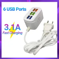 SZC USB ปลั๊กไฟมัลติฟังก์ชั่น,ปลั๊กชาร์จเร็ว USB 6พอร์ตตัวแยกฮับต่อพ่วงขนาดเล็กสำหรับสำนักงานช่องเสียบ USB