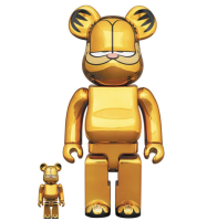 (ของแท้) Bearbrick Garfield Gold Chrome 400+100% แบร์บริค กาฟิว Medicom Toy ของใหม่ มือ 1