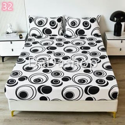 ชุดผ้าปูที่นอน Da1-32 แบบรัดรอบเตียง ขนาด 3.5 ฟุต 5 ฟุต 6 ฟุต พร้อมปลอกหมอน 3 in1 เตียงสูง10นิ้ว ไม่มีรอยต่อ ไม่ลอกง่าย