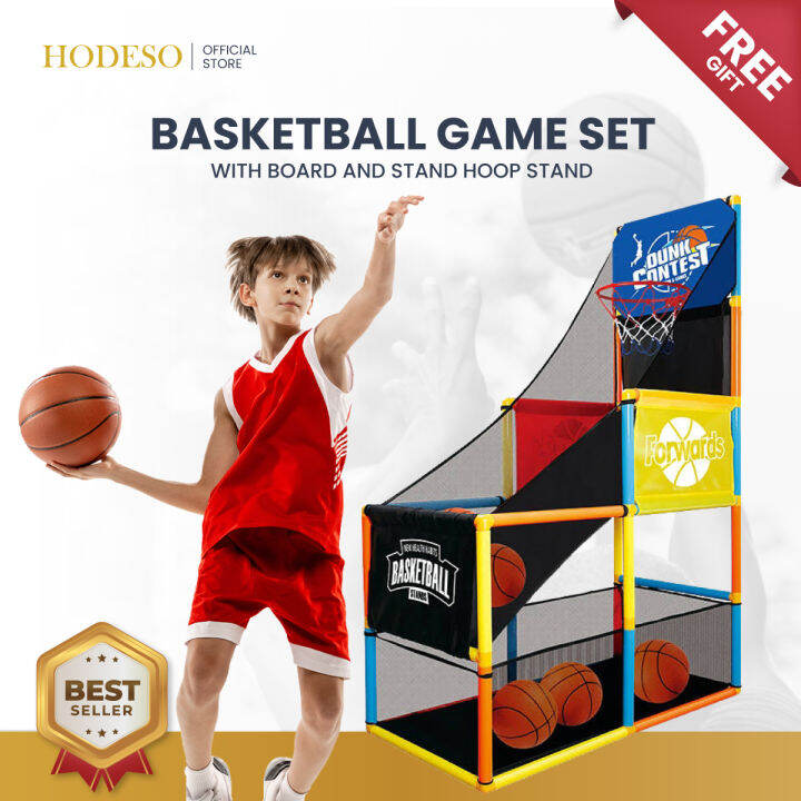 Hodeso Basketball Ring with Board and Stand Hoop Stand Adjustable