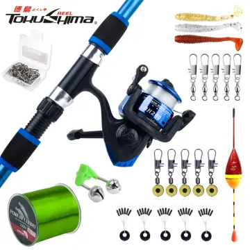 Sougayilang Fishing Full Kit 1.8m-2.4m Portable Telescopic Carbonfiber Fishing  Rod and 6BB Spinning Reel Travel Kit Fishing Set