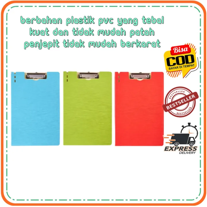 Joyko Clipboard Papan Jalan Alas Ujian Plus Cover Joyko Clb Random Papan Ujian Warna Warni