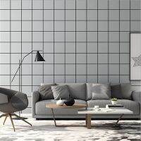 ⊙▬✁ Q QIHANG Nordic Premium Light Gray Plaid PVC Bedroom Living Room TV Background Wallpaper Roll 5.3m2