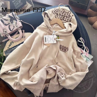 Marquise1997 เสื้อฮู้ด เสื้อแขนยาวอบอุ่น หลวมและสบาย ทันสมัย วินเทจ ล้ำสมัย เท่ WWY2393GM1 39Z230928