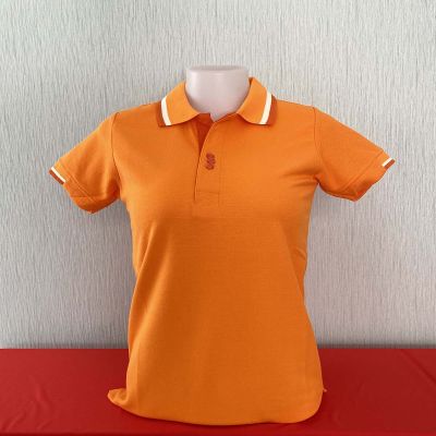 เสื้อโปโลชาย มีกระเป๋าที่หน้าอก polo shirt แบบชาย สีส้ม คอคลีปขาวส้ม เนื้อผ้านุ่ม สวมใส่สบาย แบบชายทรงตรงมีกระเป๋า มีบริการเก็เงินปลายทาง