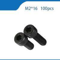 ✉ 100pcs/Lot Metric Thread DIN912 M2x16mm Black Grade 12.9 Alloy Steel Hex Socket Head Cap Screw Boltsstainless boltsnails