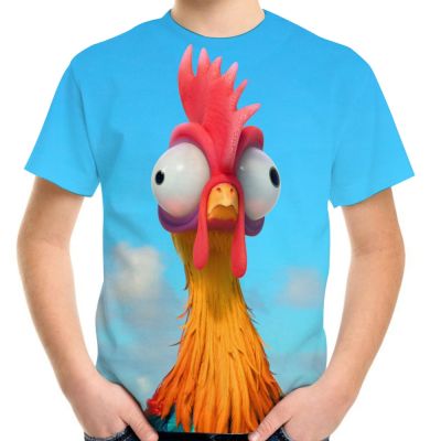 Summer 4-20Y Children Teen Fashion 3D T-Shirt Anime Animal Chicken Funny Print T Shirts For Girls Boys Kids Cool Clothes Tshirts