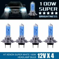 4pcs  White 12V H7 100W 6000K Halogen Lamp Super Bright Halogen Car Headlight Bulbs SUPERWHITE HALOGEN H7 Headlight Bulbs Bulbs  LEDs  HIDs