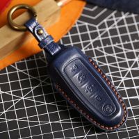 Car Key Case Cover For Lincoln Aviator Navigator For Ford Edge Escape Explorer Focus Leather Key Shell