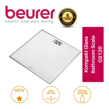 Beurer Body Fat Analyzer BMI, Multi-User & Recognition, Digital Bathroom Weight Scale, XL Display, BF130, Silver