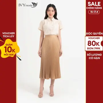 Chân váy nữ xếp ly qua gối thiết kế IVY moda MS 30M6310  Shopee Việt Nam