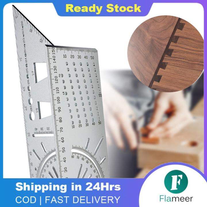 Flameer 45/90 Degree Angle T Ruler 3D Mitre Angle Measuring Template ...