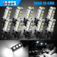 Rm【คลังสินค้าพร้อม】10ชิ้นหลอดไฟรถยนต์3157 3156 Super White 18smd Led 360องศาแสงไฟท้ายย้อนกลับไฟเบรกหลอดไฟ6000K1[สินค้าคงคลัง]