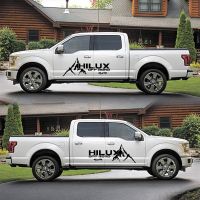 Doordash 2Pcs Mountain Adventurers Graphics Hilux Revo Vigo Sticker For Truck Side Waist Line Decoration Car HILUX Vinyl Film