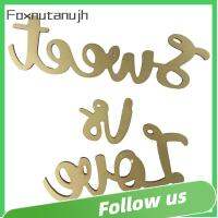 FOXNUTANUJH ทองสีทอง ความรักคือการตกแต่งโต๊ะแสนหวาน เป็นรูกลวง ทำจากไม้ ป้ายไม้รักอิสระ ทนทานต่อการใช้งาน ความรักเป็นป้ายหวานสำหรับโต๊ะขนม แต่งงานในงานแต่งงาน