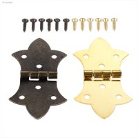 ❉ 2Pcs 57x31mm Antique Bronze/Gold Metal Flower Hinge 6 Holes Cabinet Door Drawer Jewelry Wooden Box Butt Hinges with 12Pcs Screws