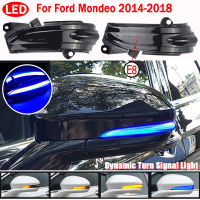 2x ลำดับแบบไดนามิก Led กระจกมองข้างไฟกระพริบสำหรับฟอร์ด Mondeo 2014 2015 2016 2017 2018