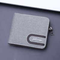 Zipper Denim Wallets Pictures Coin Inserts Business Credit ID Cards Holders Foldable Canvas Purses Bag Men Zipper Cowhide Wallet Wallets