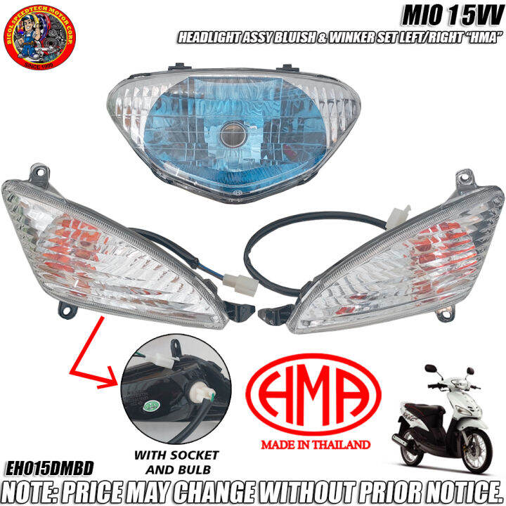 MIO 1 5VV HEADLIGHT ASSEMBLY BLUISH WITH WINKER SET LEFT AND RIGHT "HMA