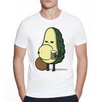 Funny Fruit Creative Avocado Cartoon Image Beer Belly Print T-Shirt Pop Tops Punk Hip Hop Unisex Streetwear Casual Tops