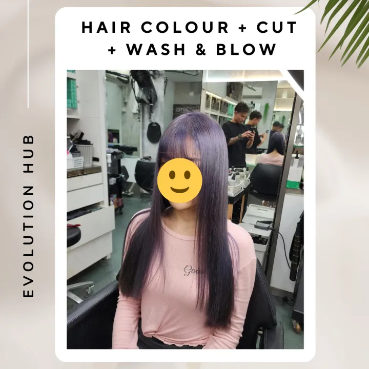 Evolution Hub Hair Salon] Hair Colour + Cut + Wash & Blow (Redeem in Store)  | Lazada Singapore