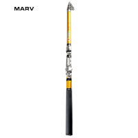 MARV แบบพกพา Sea Fishing Rod Pole คาร์บอนไฟเบอร์1.8/2.1/2.4/2.7/3.0M Telescopic Spinning Reel ปลา Tackle