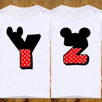 เสื้อยืดอักษร มิกกี้ Y-Z ผ้า Tk บางเบา สวมใส่ สบาย ไม่ยืด ไม่ย้วย สีสันสดใส