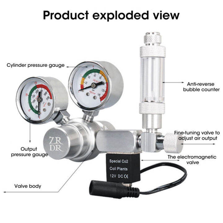 พิพิธภัณฑ์สัตว์น้ำ-diy-co2-regulator-วาล์วน้ำ-v-วาล์วเครื่องทำฟองอากาศวาล์วตัดแต่งคาร์บอนไดออกไซด์เม็ดเครื่องกำเนิดไฟฟ้า-diy-กระบอกเครื่องกำเนิดไฟฟ้า