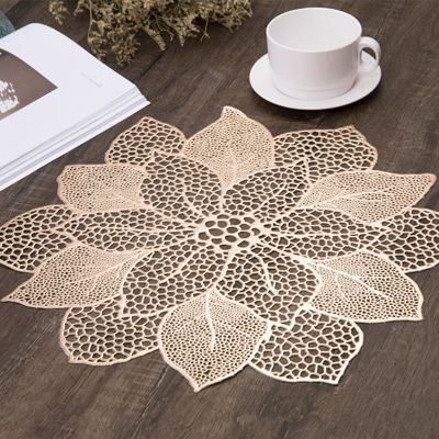 ☜□☞ Stand Mug Coaster Placemat for Kitchen Dining Table Simulation Plant PVC Mat Decorative Pad Home Decor