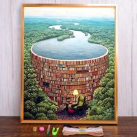 【hot】 Landscape Printed 11CT Embroidery DMC Threads Hobby Knitting Painting  Promotions