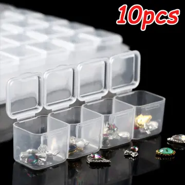 Small Plastic Storage Container Boxes Mini Clear Jewelry Earplugs