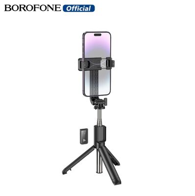 BOROFONE ไม้เซลฟี่ BY11ขนาดเล็กไม้เซลฟี่ขาตตั้งเดสก์ท็อปบลูทูธแบบพกพาตัวยึดแบบยืดได้กันสั่นปรับ360 ° แท่นวางแบบหมุนได้วัตถุโบราณเวลาเอง