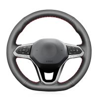 Hand-stitched Black Artificial Leather No-slip Car Steering Wheel Cover For Volkswagen VW Golf 8 2020 Atlas 2020-2021 Steering Wheels Accessories