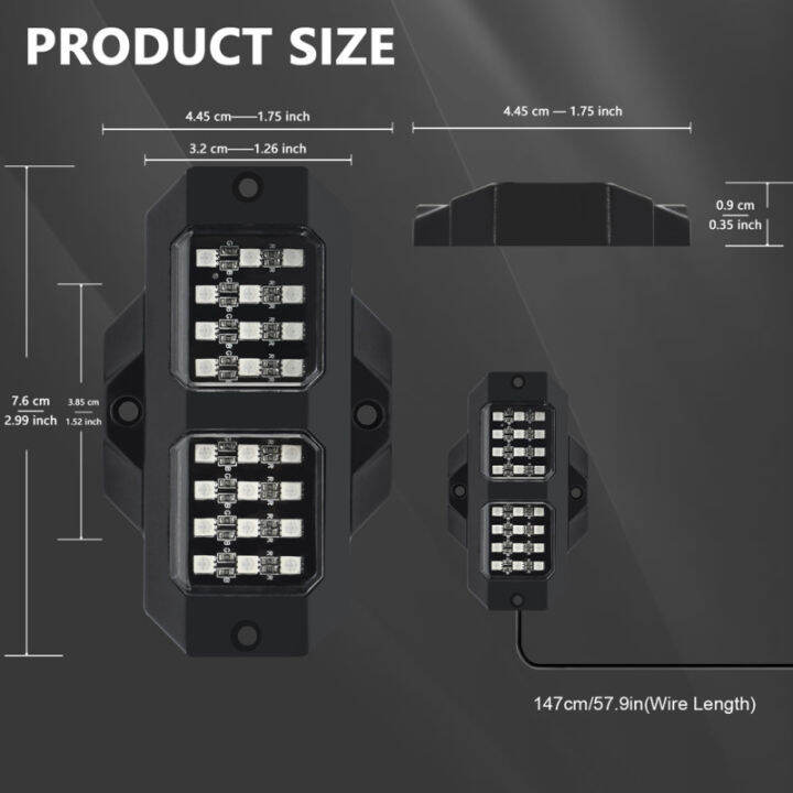 ซินซู-ชุดไฟหน้า-led-rgb-ชุดแสงนีออนรองพื้นกันน้ำภายนอกหลากสีสำหรับ-atv-utv-เอสยูวีทางวิบากรถยนต์