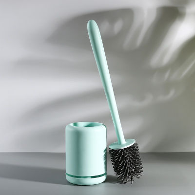 Toilet Brush Silicon Bathroom Cleaning Tools With Toilet Brush Holder Wall-Mount Quick Draining Toilet Brush Wc Accessories