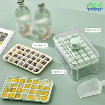 Ice Cube Tray with Storage Box Quick Demould Ice Cube Moulds Lazy Ice Maker  for Cocktail Whiskey Bar Kithcen Tools Accessories