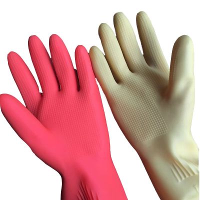 Sarung tangan panjang Anti licin sarung tangan karet rumah tangga ukuran L Anti aus pembersih dapur sarung tangan berkebun cuci mobil